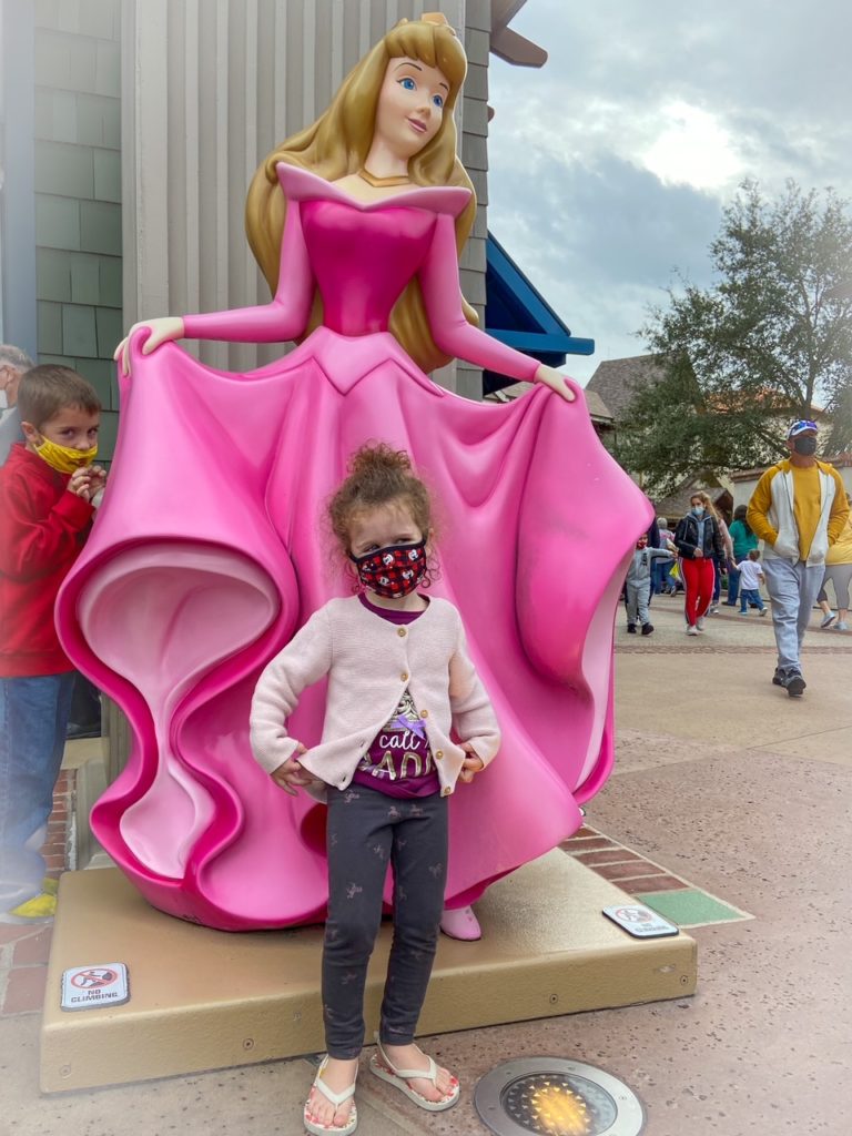 little girl with sleeping beauty