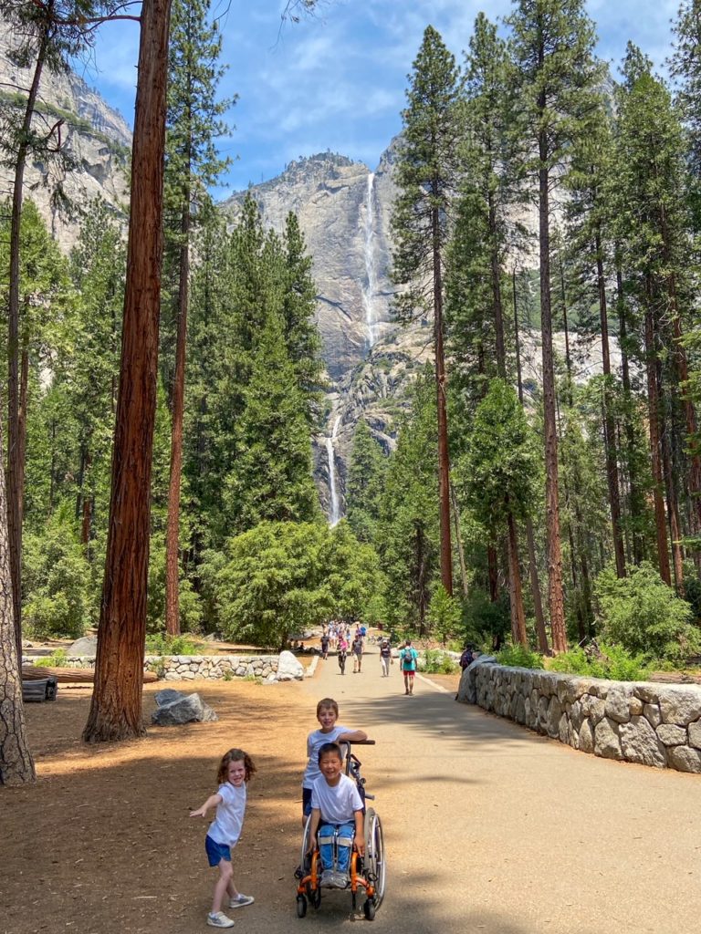 kids at yosemite falls