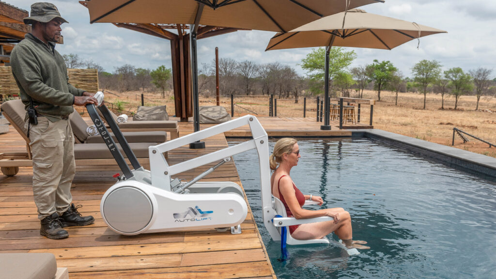 wheelchair lift into pool in safari